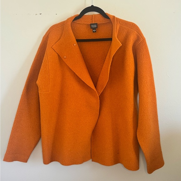 Eileen Fisher Wool Orange Jacket - Picture 2 of 9